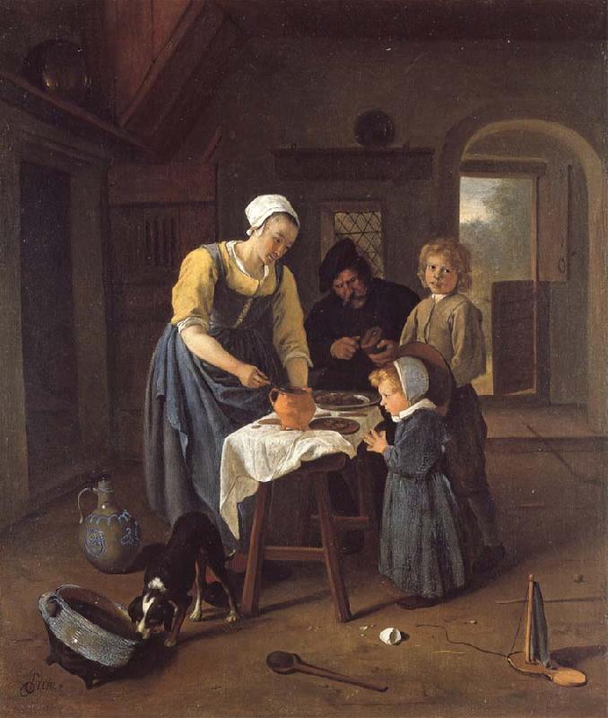 Jan Steen A Peasant Family at Mel-time China oil painting art